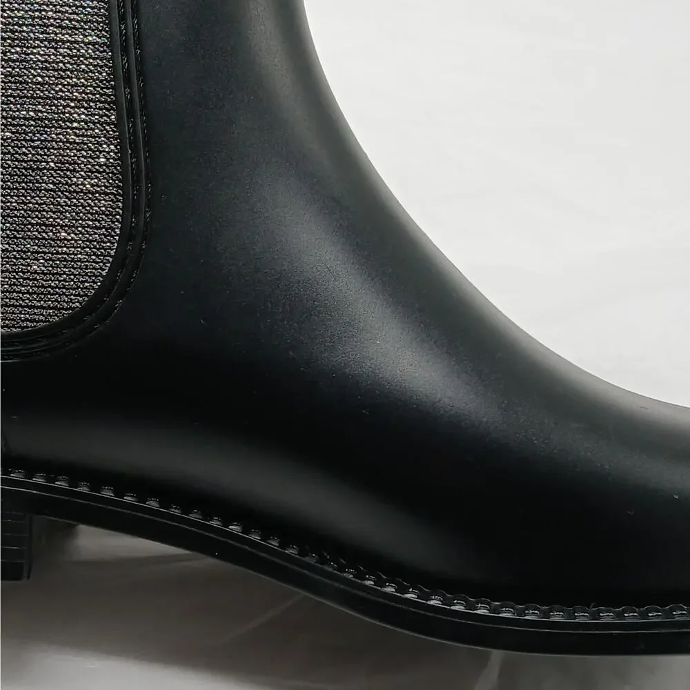 Ferrera Couture By Henry Ferrera Marsala Bling Chelsea Rain Boots Women 7 Black